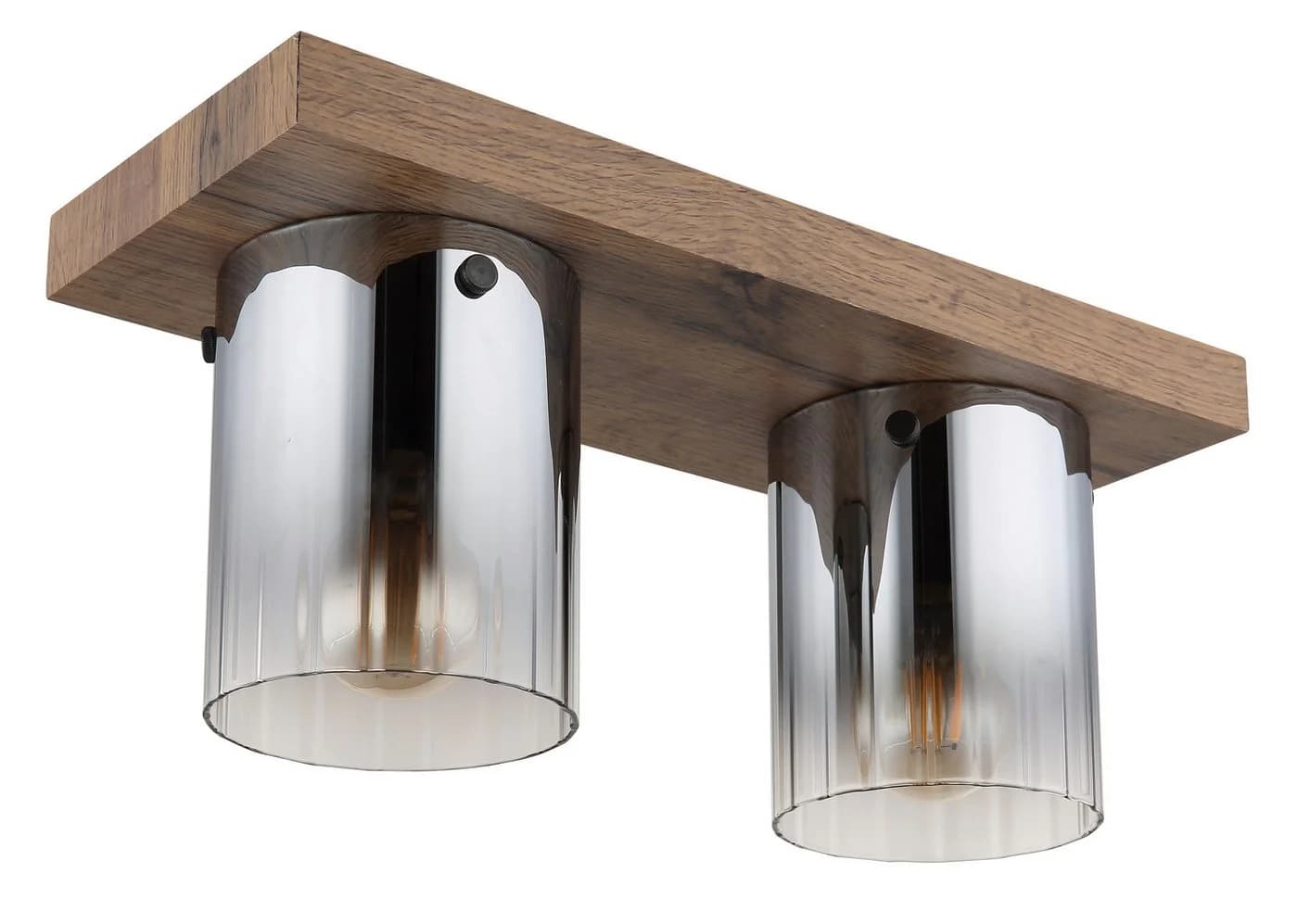 GLOBO LIGHTING Deckenleuchte UNDERWOOD Braun Transparent Glas Holzoptik - Bild 3
