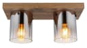 GLOBO LIGHTING Deckenleuchte UNDERWOOD Braun Transparent Glas Holzoptik Bild 4
