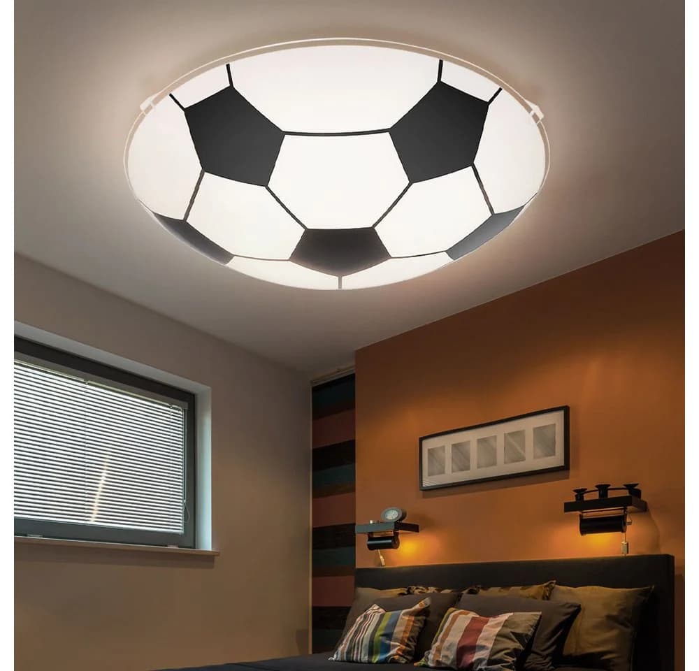 GLOBO LIGHTING Deckenleuchte Fußball-Design Schwarz/Weiß Glas