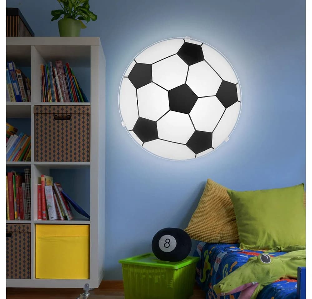GLOBO LIGHTING Deckenleuchte Fußball-Design Schwarz/Weiß Glas - Bild 3
