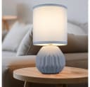 GLOBO LIGHTING Tischleuchte Blau Keramik Textilschirm Bild 1