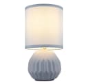GLOBO LIGHTING Tischleuchte Blau Keramik Textilschirm Bild 2