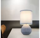 GLOBO LIGHTING Tischleuchte Blau Keramik Textilschirm Bild 5