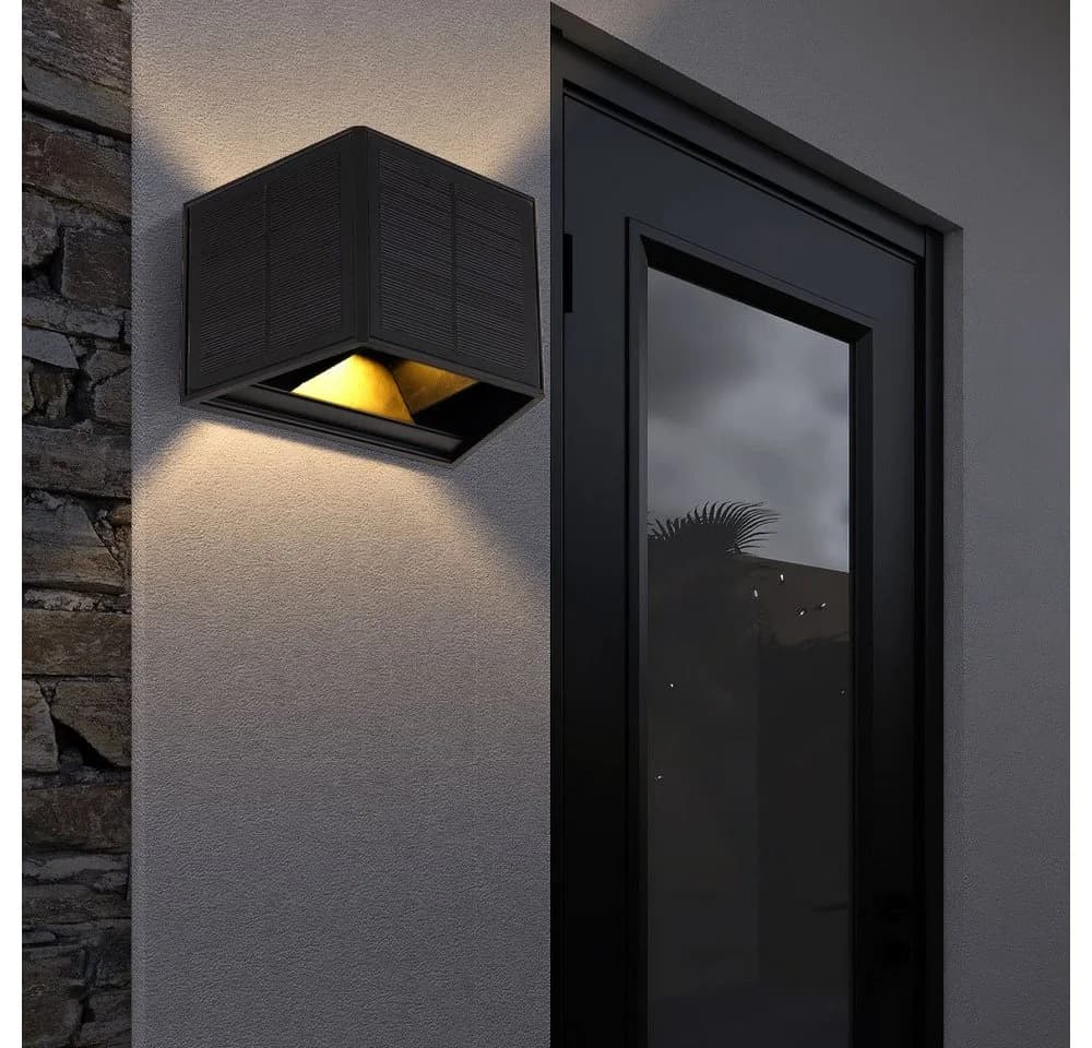 GLOBO LIGHTING LED Außen-Wandleuchte Warmweiß Solarlampe