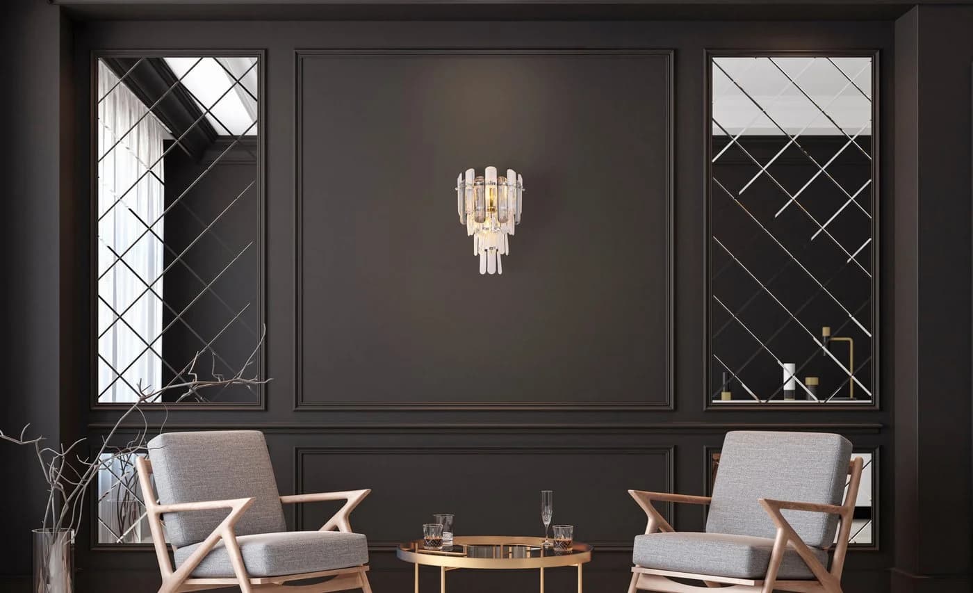 GLOBO LIGHTING Wandleuchte ORGINA Silber Kristall E14