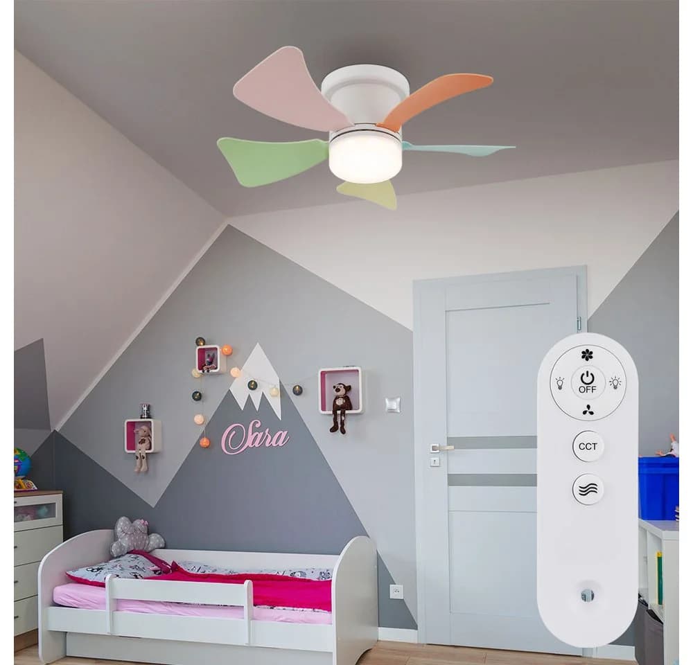 GLOBO LIGHTING Deckenventilator mit LED, Bunt, Dimmbar, Fernbedienung