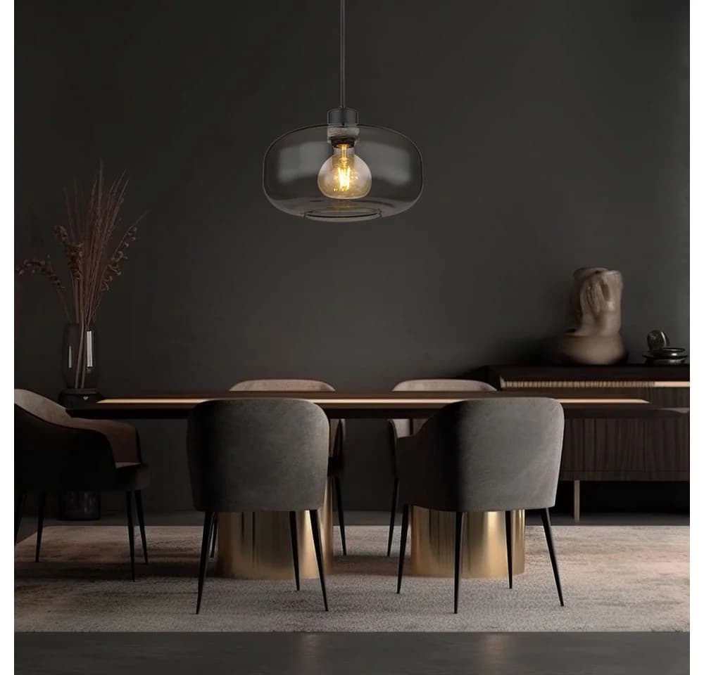 GLOBO LIGHTING Pendelleuchte Rauchglas Schwarz LED inklusive - Bild 3