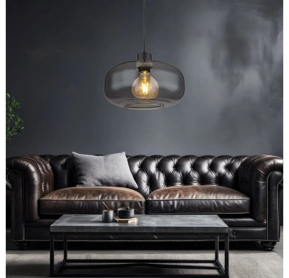 GLOBO LIGHTING Pendelleuchte Rauchglas Schwarz LED inklusive - Bild 4