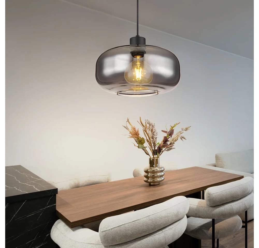 GLOBO LIGHTING Pendelleuchte Rauchglas Schwarz LED inklusive - Bild 5