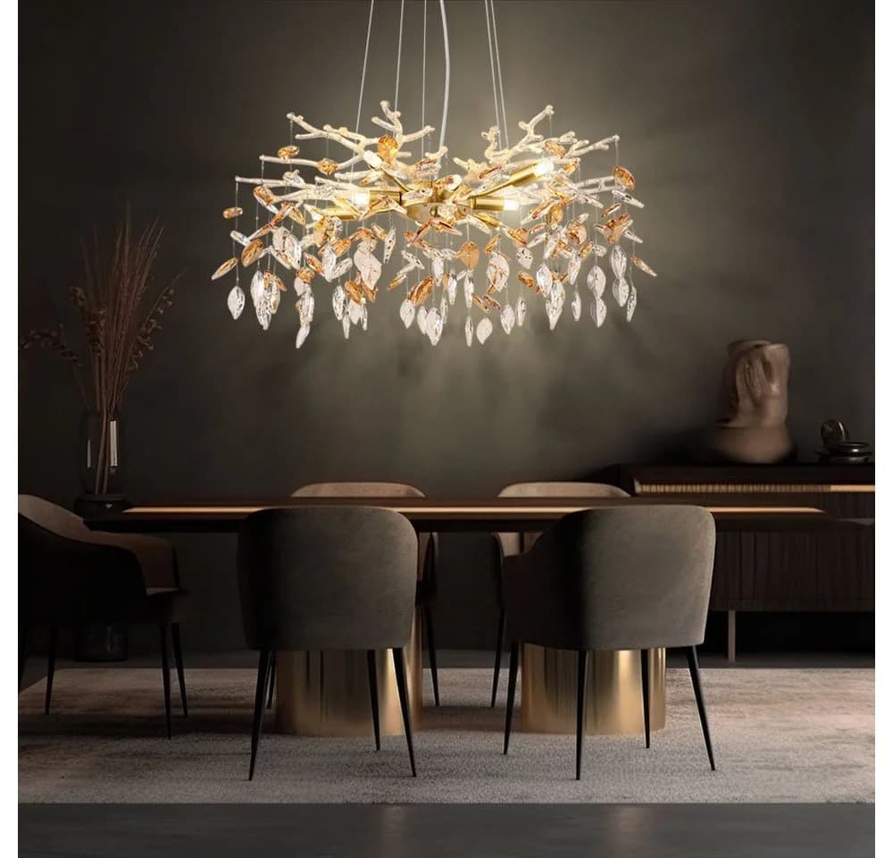 GLOBO LIGHTING Pendelleuchte Gold Glaskristalle 8x G9 - Bild 2