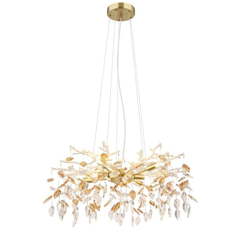 GLOBO LIGHTING Pendelleuchte Gold Glaskristalle 8x G9 - Bild 4