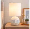 GLOBO LIGHTING Tischleuchte Keramik Textil Weiß Bild 3