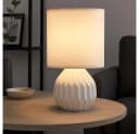 GLOBO LIGHTING Tischleuchte Keramik Textil Weiß Bild 4
