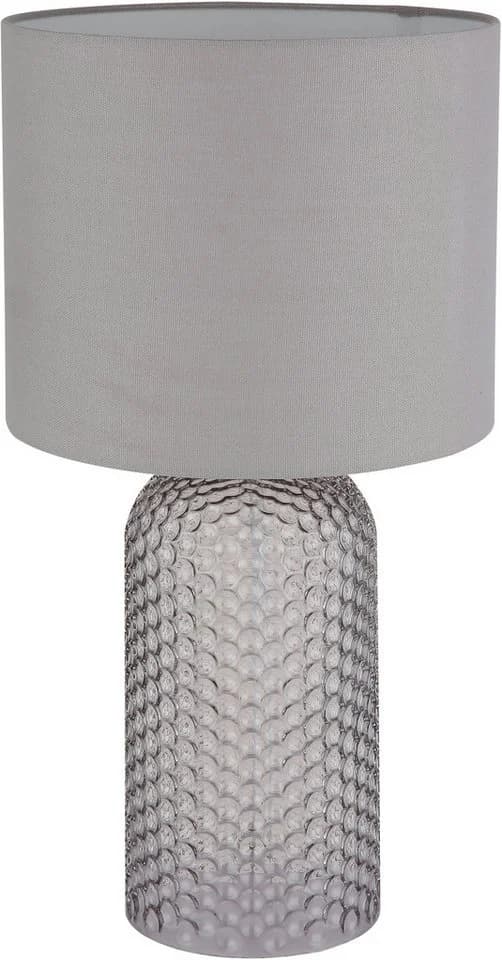 GLOBO LIGHTING Tischleuchte SOFIA Grau Glas Stoffschirm - Bild 3