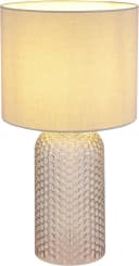 GLOBO LIGHTING Tischleuchte SOFIA Grau Glas Stoffschirm Bild 4