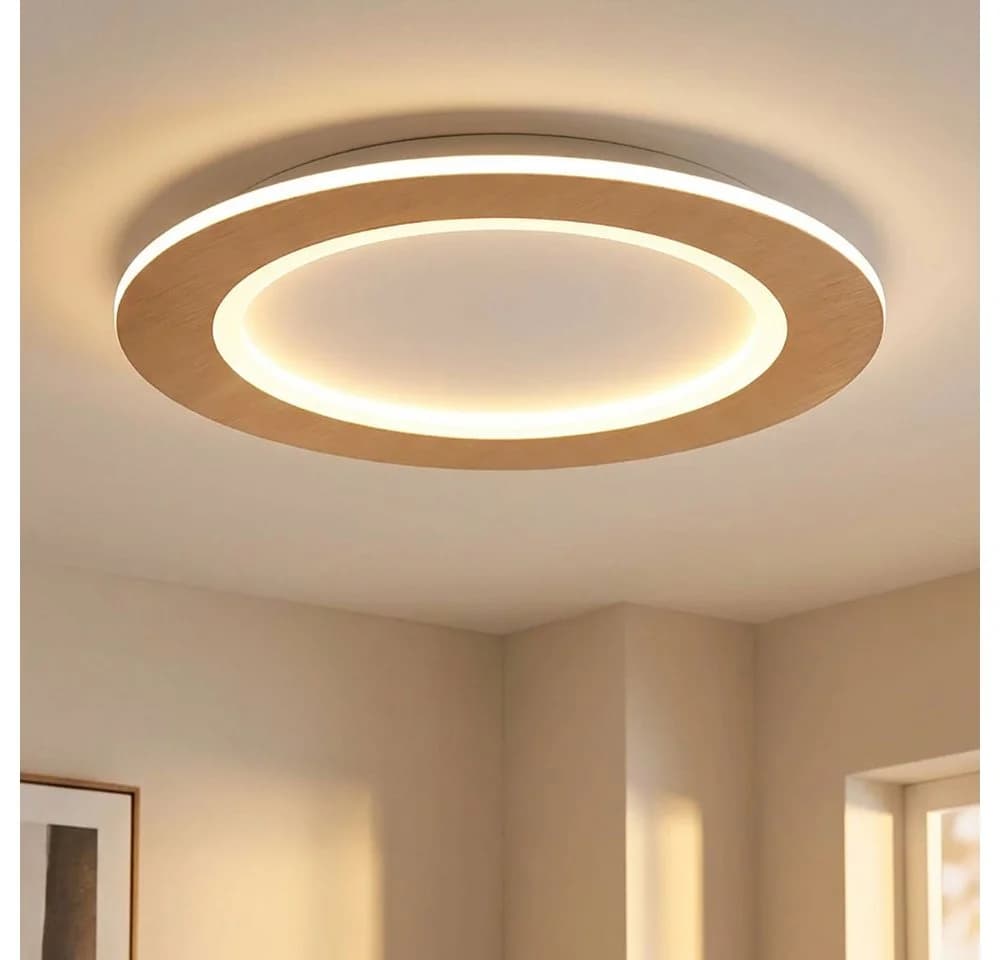 GLOBO LIGHTING LED Deckenleuchte Weiß CCT Schaltung Holzoptik - Bild 2