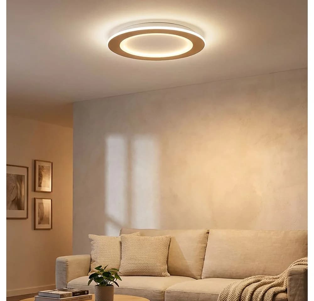 GLOBO LIGHTING LED Deckenleuchte Weiß CCT Schaltung Holzoptik - Bild 4