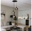 GLOBO LIGHTING Hängeleuchte Schwarz Rauch Glas 3x E27 Bild 2