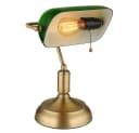 GLOBO LIGHTING Schreibtischlampe Messing Grün Zugschalter Bild 1