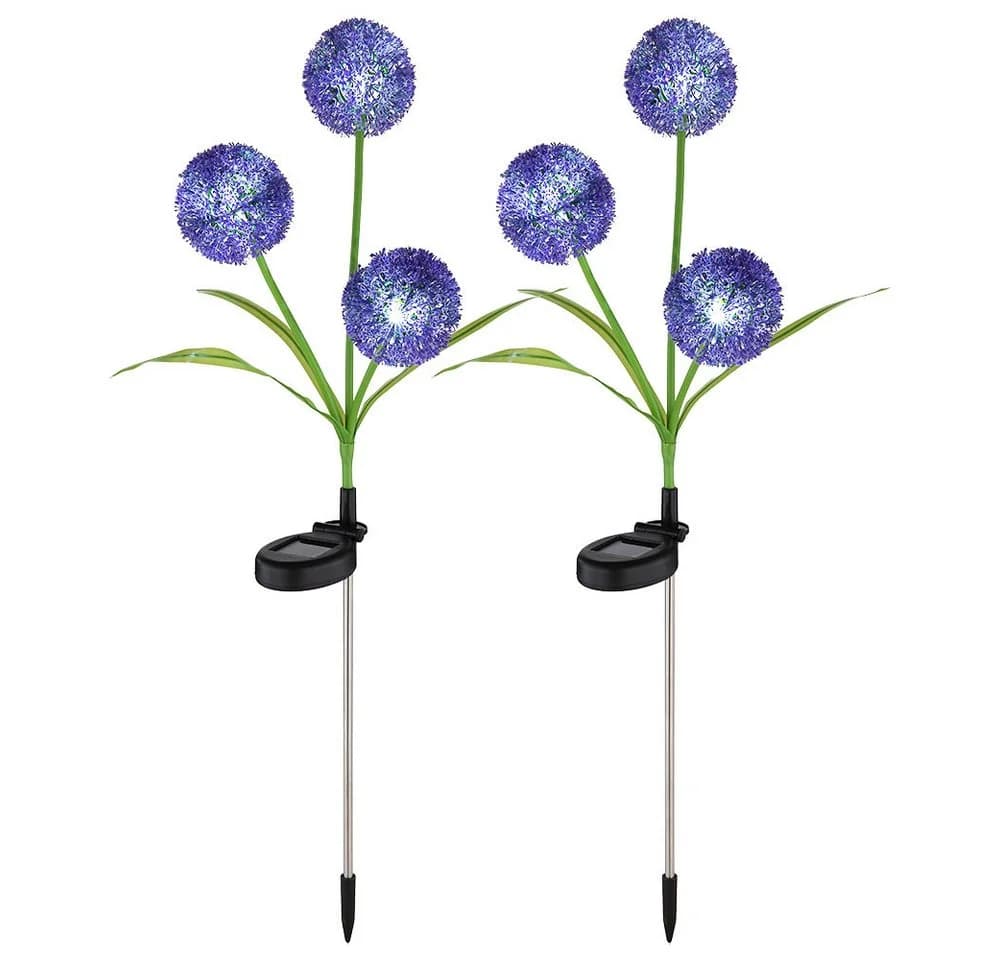 GLOBO LIGHTING Solarleuchte Pusteblume 2er Set Edelstahl Schwarz - Bild 2