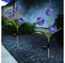 GLOBO LIGHTING Solarleuchte Pusteblume 2er Set Edelstahl Schwarz Bild 4