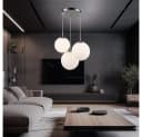 GLOBO LIGHTING Hängeleuchte mit 3 Glaskugeln, LED inklusive, Warmweiß Bild 1
