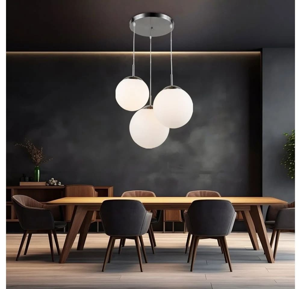 GLOBO LIGHTING Hängeleuchte mit 3 Glaskugeln, LED inklusive, Warmweiß - Bild 4