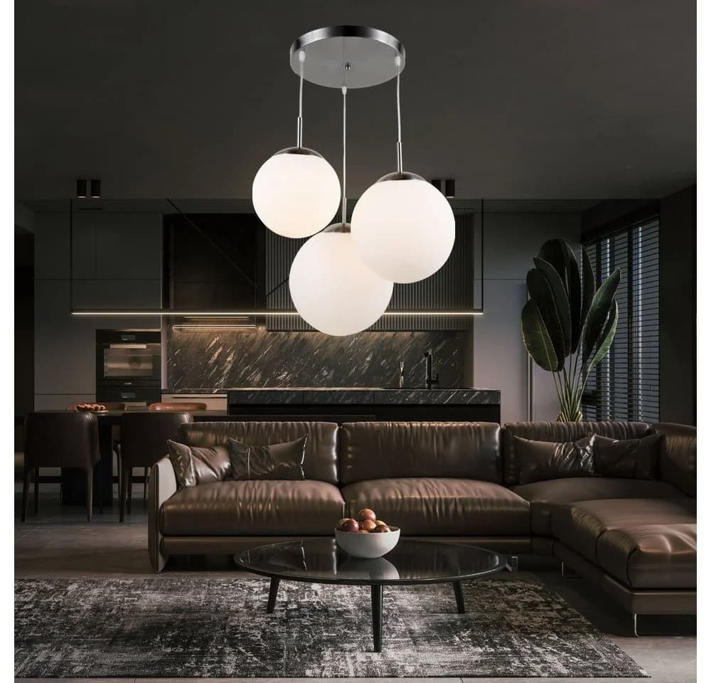 GLOBO LIGHTING Hängeleuchte mit 3 Glaskugeln, LED inklusive, Warmweiß - Bild 5