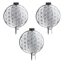 GLOBO LIGHTING Solarleuchte 3er Set Warmweiß Silber Metall Bild 1