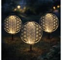GLOBO LIGHTING Solarleuchte 3er Set Warmweiß Silber Metall Bild 2