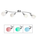 GLOBO LIGHTING LED Deckenleuchte 4-flammig RGB Fernbedienung silber/weiß Bild 1