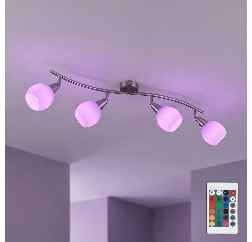 GLOBO LIGHTING LED Deckenleuchte 4-flammig RGB Fernbedienung silber/weiß - Bild 2