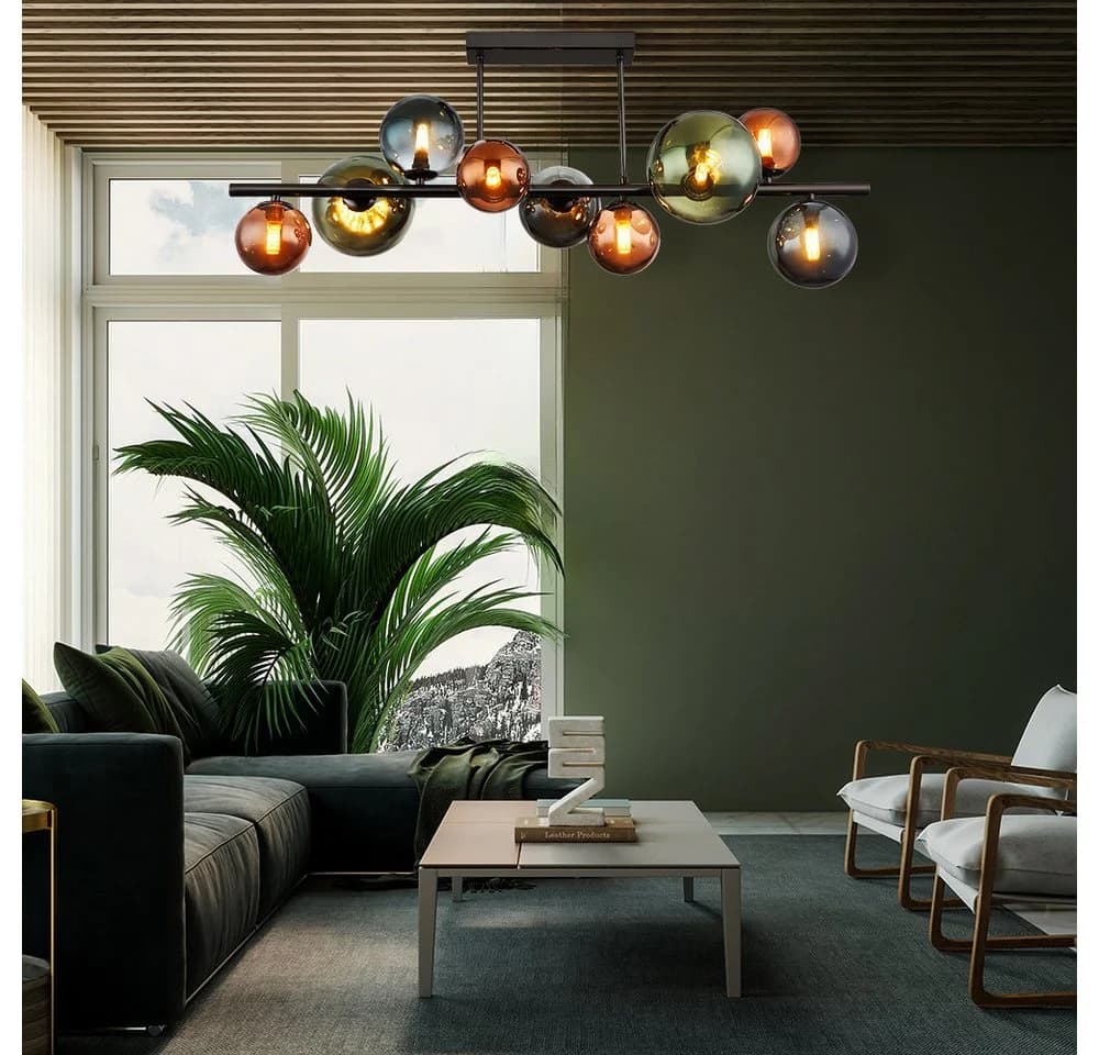 GLOBO LIGHTING LED Deckenleuchte Grau/Grün/Bronze 9x LED Warmweiß