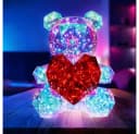 GLOBO LIGHTING LED Tischleuchte Bär Kristalloptik Rot Bild 1