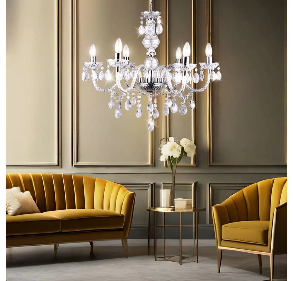 GLOBO LIGHTING Kronleuchter Kristallbehang Pendelleuchte Esszimmer