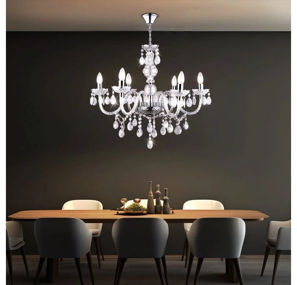 GLOBO LIGHTING Kronleuchter Kristallbehang Pendelleuchte Esszimmer - Bild 3