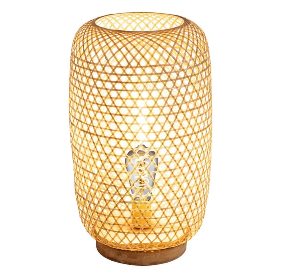 GLOBO LIGHTING LED Stehlampe Bambusgeflecht Warmweiß Dimmbar