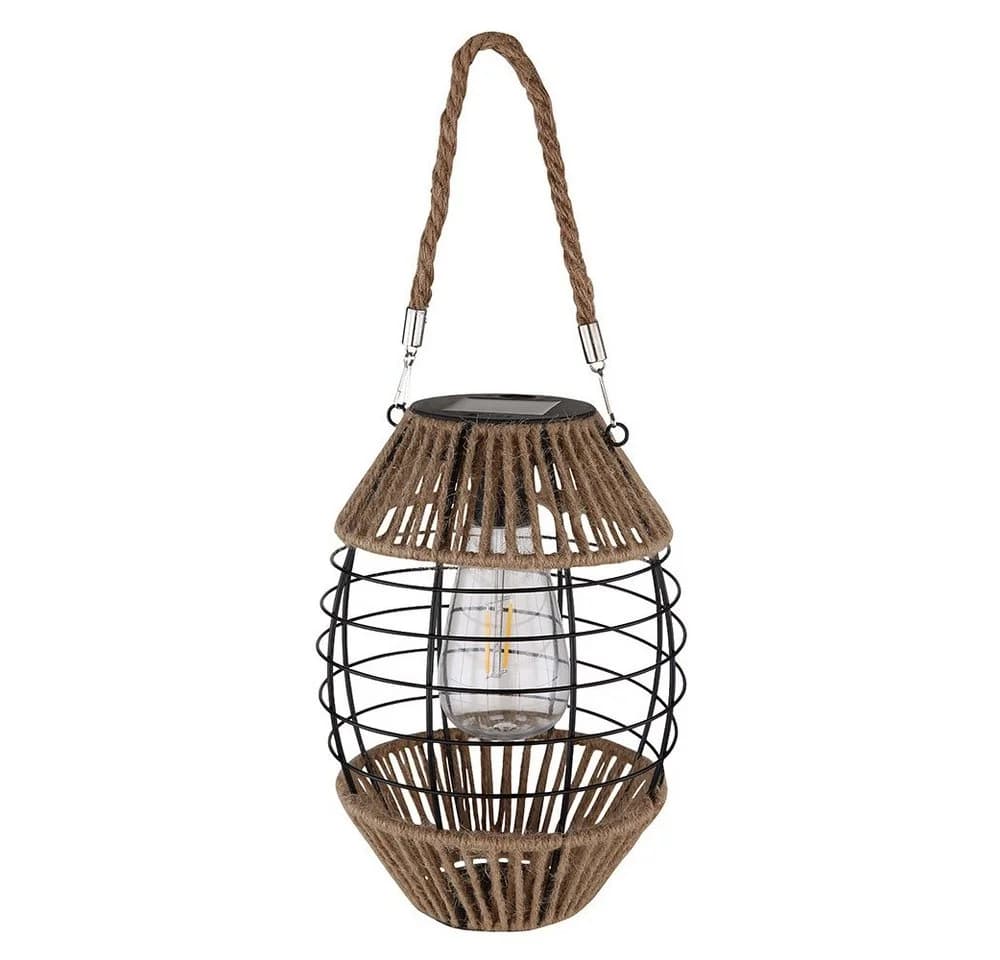 GLOBO LIGHTING Solarleuchte Schwarz Retro Warmweiß