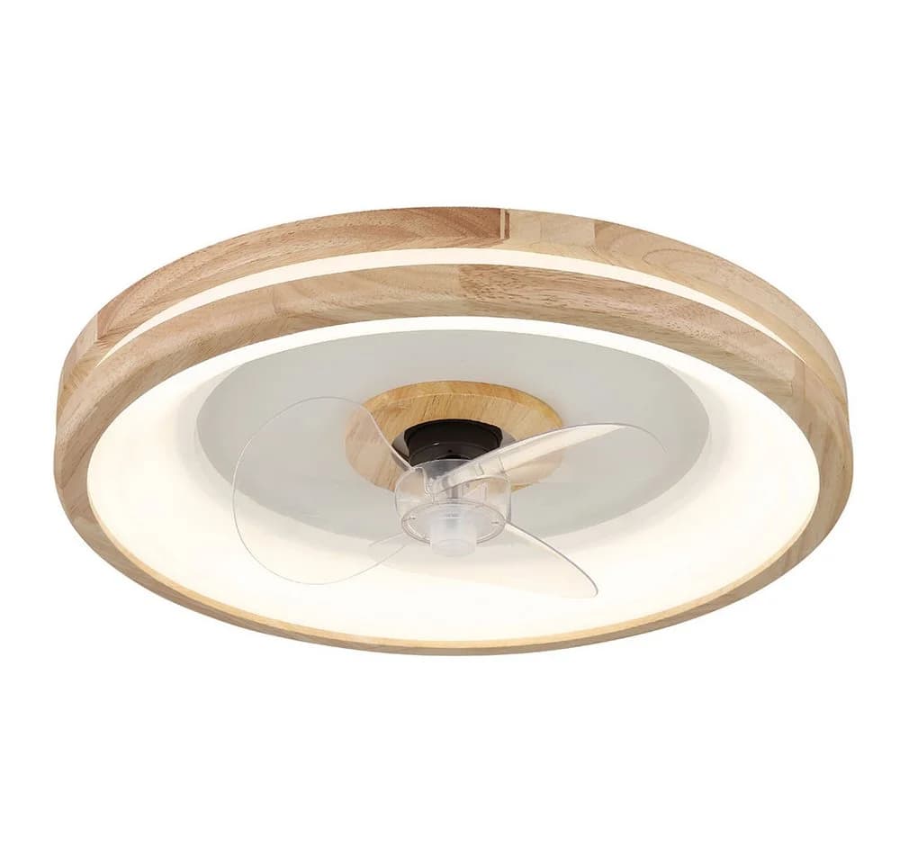 GLOBO LIGHTING Deckenventilator mit LED Holz Weiß Fernbedienung