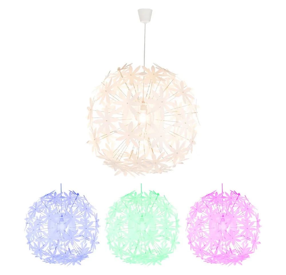 GLOBO LIGHTING LED Pendelleuchte Blumenmuster Deckenlampe Weiß - Bild 2