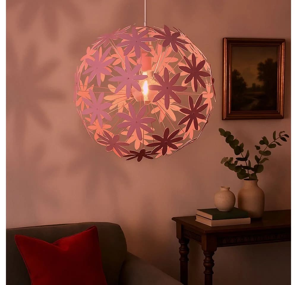 GLOBO LIGHTING LED Pendelleuchte Blumenmuster Deckenlampe Weiß - Bild 3