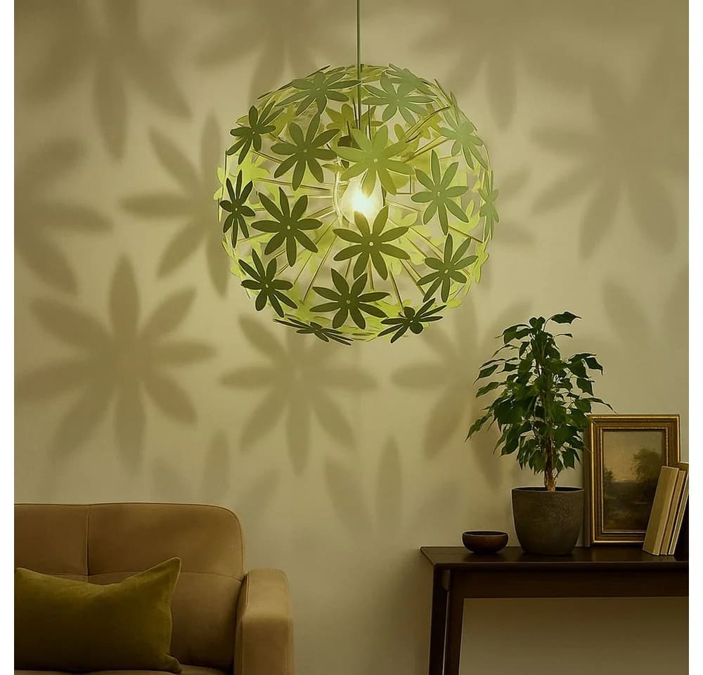 GLOBO LIGHTING LED Pendelleuchte Blumenmuster Deckenlampe Weiß - Bild 4