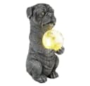 GLOBO LIGHTING Solarleuchte Hund grau mit Crackle-Glas Bild 1