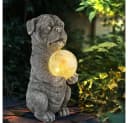 GLOBO LIGHTING Solarleuchte Hund grau mit Crackle-Glas Bild 2