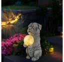 GLOBO LIGHTING Solarleuchte Hund grau mit Crackle-Glas Bild 3