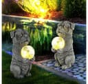 GLOBO LIGHTING Solarleuchte Hund grau mit Crackle-Glas Bild 5