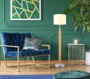 NOWA Stehlampe TAUGUS Braun Metall Holz Textilschirm Bild 1