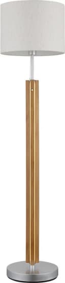 NOWA Stehlampe TAUGUS Braun Metall Holz Textilschirm Bild 2