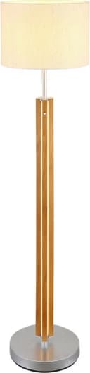 NOWA Stehlampe TAUGUS Braun Metall Holz Textilschirm Bild 3