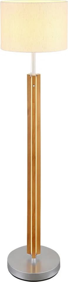 NOWA Stehlampe TAUGUS Braun Metall Holz Textilschirm - Bild 3